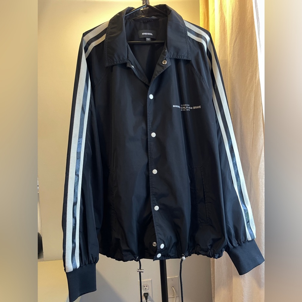 Diesel Superior “Only The Brave” Rain Coat Jacket Windbreaker Mens XXL Black